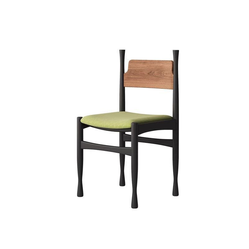 Chaise de salle à manger traditionnelle vintage carrée en bois de caoutchouc avec dossier en velours et éponge sans accoudoirs pour salon 