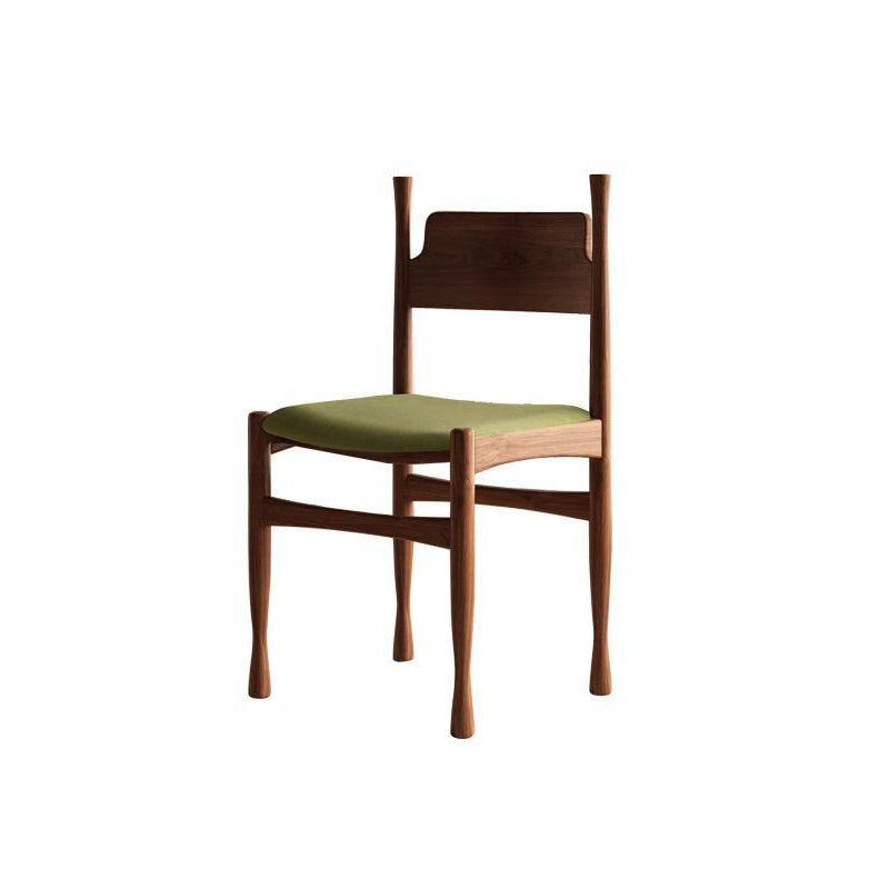 Chaise de salle à manger traditionnelle vintage carrée en bois de caoutchouc avec dossier en velours et éponge sans accoudoirs pour salon 