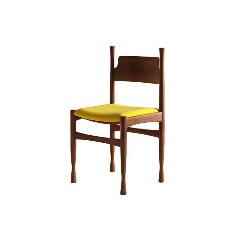 Chaise de salle à manger traditionnelle vintage carrée en bois de caoutchouc avec dossier en velours et éponge sans accoudoirs pour salon 