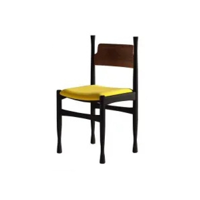 Chaise de salle à manger traditionnelle vintage carrée en bois de caoutchouc avec dossier en velours et éponge sans accoudoirs pour salon 