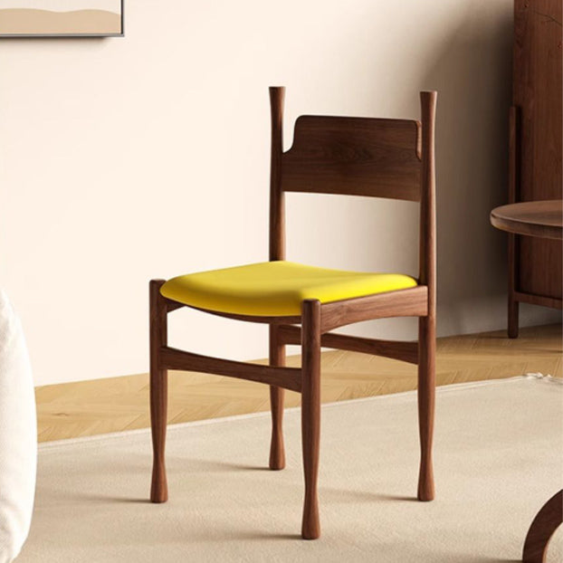 Chaise de salle à manger traditionnelle vintage carrée en bois de caoutchouc avec dossier en velours et éponge sans accoudoirs pour salon 