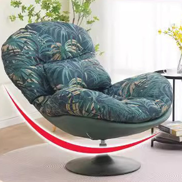 Canapé paresseux contemporain nordique à dossier en arc circulaire, en acier au carbone, griffoir pour chat, cuir, tissus techno, plastique, velours nacré, coton, sans accoudoirs, pivotant, pour salon 