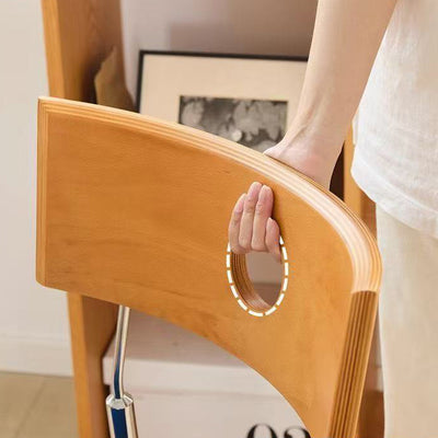 Modern Minimalist Round Stainless Steel Wood Velvet Sponge Dining Chair Backrest Armless For Living Room