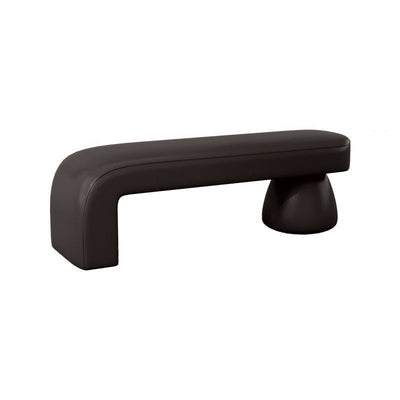 Contemporary Luxury Strip Wood PU Leather Sponge Bench Armless Backless For Living Room