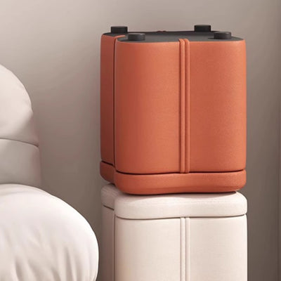 Modern Minimalist Flower Square Storable Solid Wood Tech Fabric Sponge Low Stool Backless Armless For Living Room
