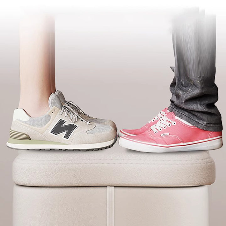 Modern Minimalist Flower Square Storable Solid Wood Synthetic Fabric Sponge Low Stool Backless Armless For Living Room
