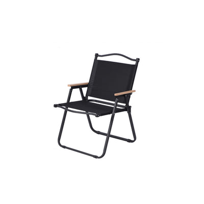 Chaise de camping pliable extérieure moderne minimaliste en bois de hêtre rectangulaire en acier au carbone avec dossier et accoudoirs en tissu Oxford pour jardin 