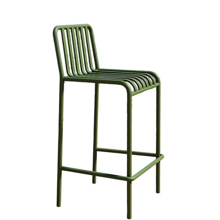 Modern Minimalist Rectangle Skeleton Iron Outdoor Bar Stool Backrest Armless For Garden