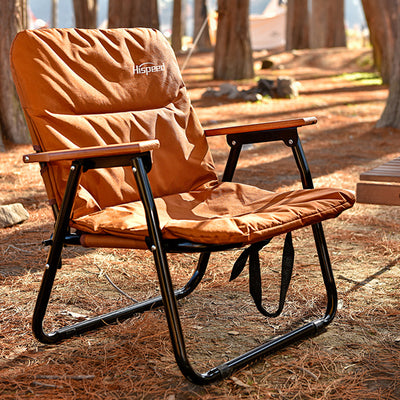 Modern Minimalist Rectangle Outdoor Aluminum Alloy Oxford Fabric Cotton Foldable Detachable Camping Chair Backrest Armrest For Garden