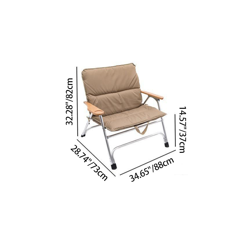 Modern Minimalist Rectangle Aluminum Oxford & Textilene Fabric PVC Pearl Cotton Outdoor Foldable Camping Chair Backrest Armrest For Garden