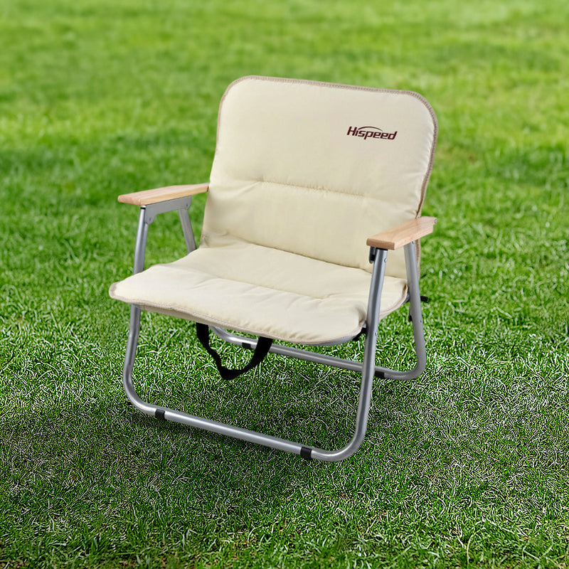 Modern Minimalist Rectangle Outdoor Aluminum Alloy Oxford Fabric Cotton Foldable Detachable Camping Chair Backrest Armrest For Garden