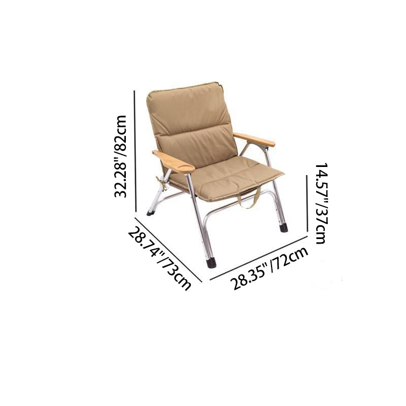 Modern Minimalist Rectangle Aluminum Oxford & Textilene Fabric PVC Pearl Cotton Outdoor Foldable Camping Chair Backrest Armrest For Garden