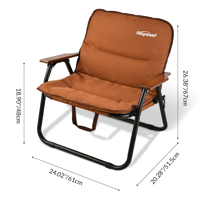 Modern Minimalist Rectangle Outdoor Aluminum Alloy Oxford Fabric Cotton Foldable Detachable Camping Chair Backrest Armrest For Garden