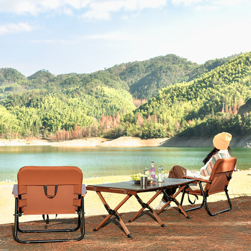 Modern Minimalist Rectangle Outdoor Aluminum Alloy Oxford Fabric Cotton Foldable Detachable Camping Chair Backrest Armrest For Garden