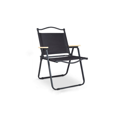 Modern Minimalist Rectangle Outdoor Carbon Steel Aluminum Alloy Beech Wood Oxford Fabric PET Foldable Portable Detachable Camping Chair Backrest Armrest For Garden