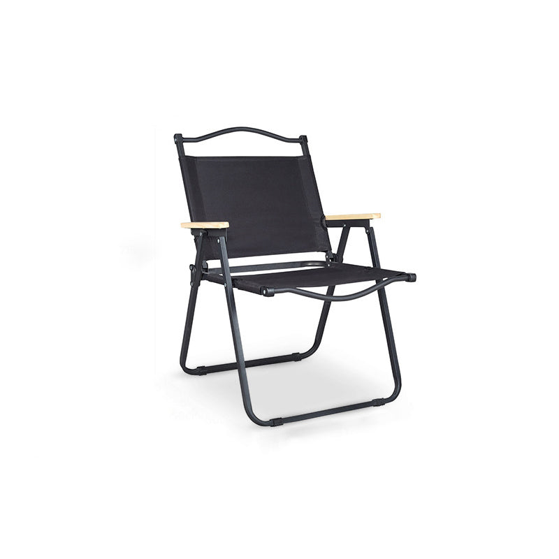 Modern Minimalist Rectangle Outdoor Carbon Steel Aluminum Alloy Beech Wood Oxford Fabric PET Foldable Portable Detachable Camping Chair Backrest Armrest For Garden
