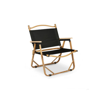 Modern Minimalist Rectangle Outdoor Carbon Steel Aluminum Alloy Beech Wood Oxford Fabric PET Foldable Portable Detachable Camping Chair Backrest Armrest For Garden