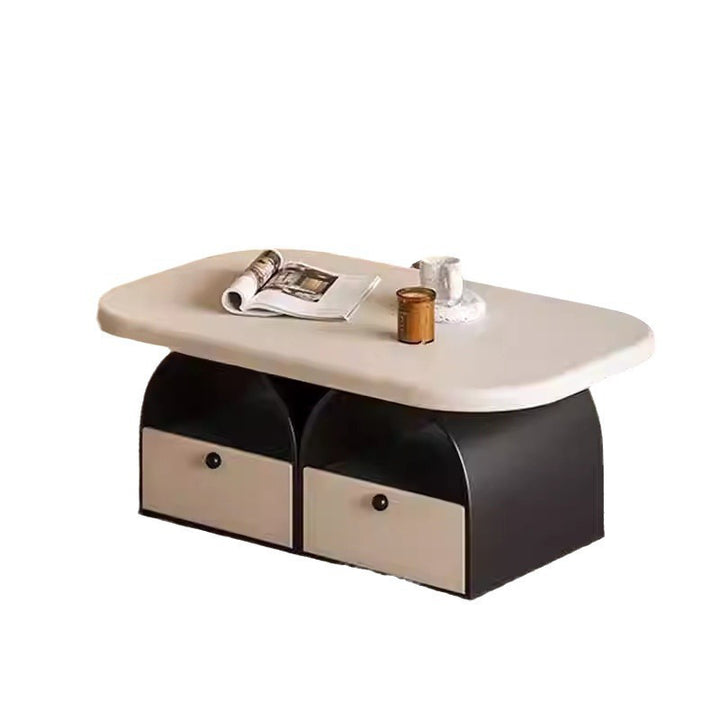 Modern Art Deco Eyeglasses Solid Wood Plywood Rubberwood &amp; MDF Coffee Table 4-Drawer For Living Room