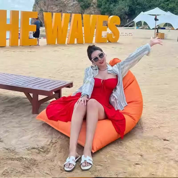 Contemporary Coastal Waterproof Triangle Polyester Fabric &amp; EPS Outdoor Detachable Lazy Sofa Backrest Armless For Garden