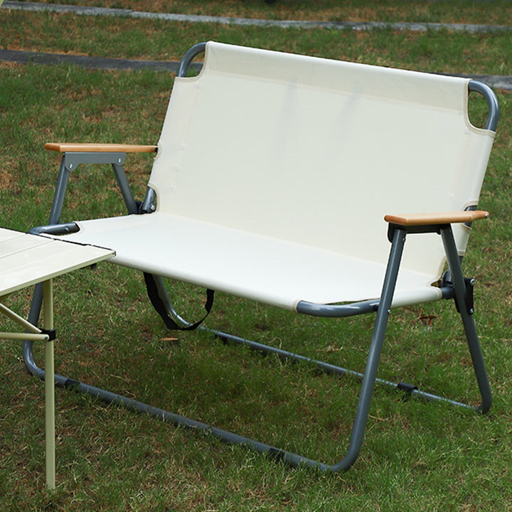 Silla de camping plegable de acero al carbono rectangular minimalista moderna con respaldo y reposabrazos de tela Oxford para jardín 