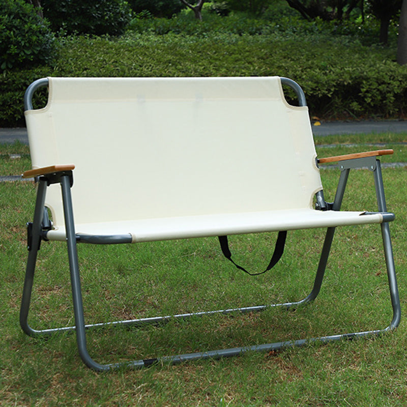 Silla de camping plegable de acero al carbono rectangular minimalista moderna con respaldo y reposabrazos de tela Oxford para jardín 