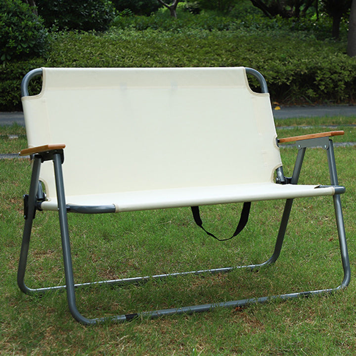 Silla de camping plegable de acero al carbono rectangular minimalista moderna con respaldo y reposabrazos de tela Oxford para jardín 
