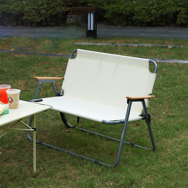 Silla de camping plegable de acero al carbono rectangular minimalista moderna con respaldo y reposabrazos de tela Oxford para jardín 