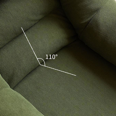 Modern Minimalist U-Shape Corduroy EPS Lazy Accent Chair Backrest Armless For Bedroom