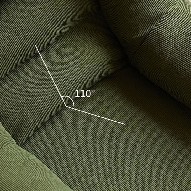 Modern Minimalist U-Shape Corduroy EPS Lazy Accent Chair Backrest Armless For Bedroom
