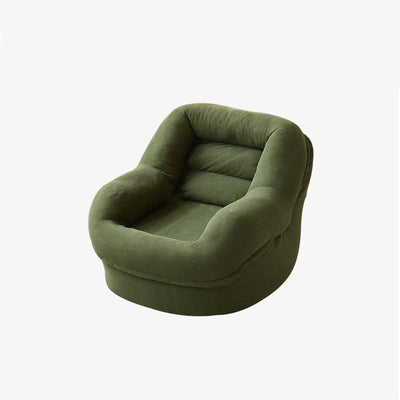 Modern Minimalist U-Shape Corduroy EPS Lazy Accent Chair Backrest Armless For Bedroom