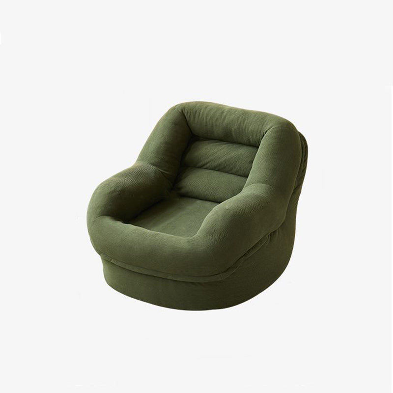 Modern Minimalist U-Shape Corduroy EPS Lazy Accent Chair Backrest Armless For Bedroom