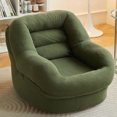 Modern Minimalist U-Shape Corduroy EPS Lazy Accent Chair Backrest Armless For Bedroom