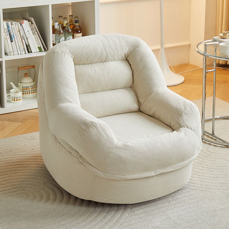 Modern Minimalist U-Shape Corduroy EPS Lazy Accent Chair Backrest Armless For Bedroom