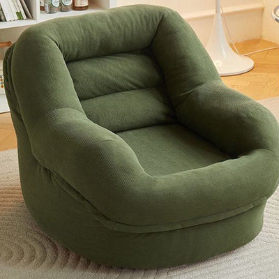 Modern Minimalist U-Shape Corduroy EPS Lazy Accent Chair Backrest Armless For Bedroom