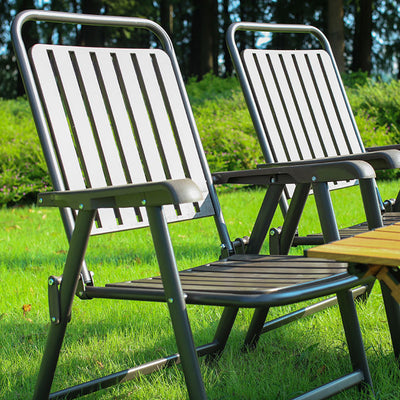 Modern Simplicity Waterproof Rectangular Carbon Steel PVC Foldable Camping Chair Backrest Armrest For Garden