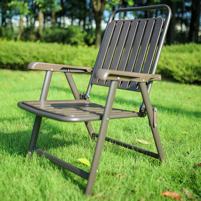 Modern Simplicity Waterproof Rectangular Carbon Steel PVC Foldable Camping Chair Backrest Armrest For Garden
