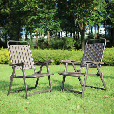 Modern Simplicity Waterproof Rectangular Carbon Steel PVC Foldable Camping Chair Backrest Armrest For Garden