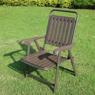 Modern Simplicity Waterproof Rectangular Carbon Steel PVC Foldable Camping Chair Backrest Armrest For Garden