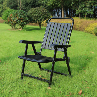 Modern Simplicity Waterproof Rectangular Carbon Steel PVC Foldable Camping Chair Backrest Armrest For Garden