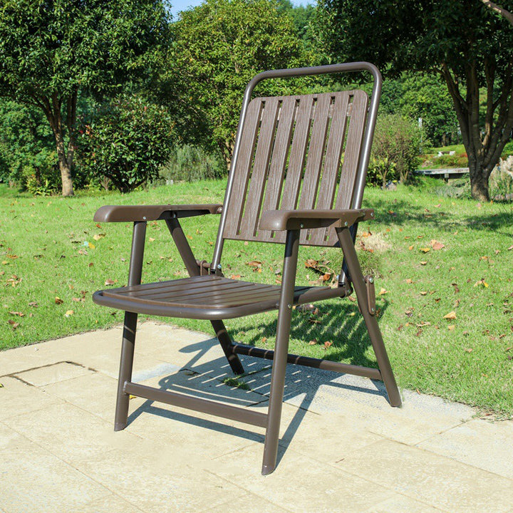 Modern Simplicity Waterproof Rectangular Carbon Steel PVC Foldable Camping Chair Backrest Armrest For Garden