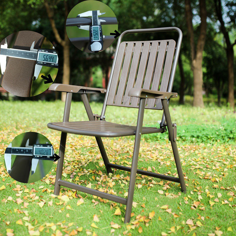 Modern Simplicity Waterproof Rectangular Carbon Steel PVC Foldable Camping Chair Backrest Armrest For Garden