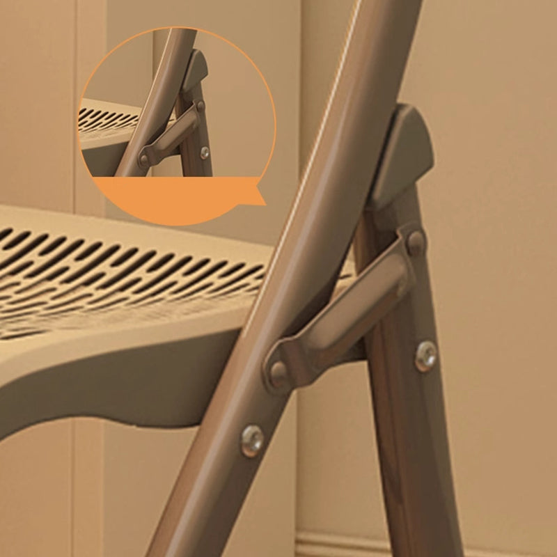 Silla Plegable de Escritorio de Metal de Carbono de Rejilla de Simplicidad Moderna de Acero PP Respaldo Sin Brazos Para Oficina en Casa 