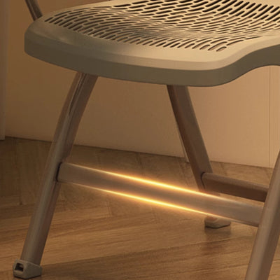 Silla Plegable de Escritorio de Metal de Carbono de Rejilla de Simplicidad Moderna de Acero PP Respaldo Sin Brazos Para Oficina en Casa 