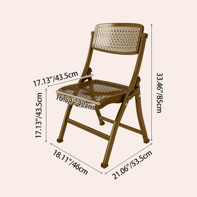 Silla Plegable de Escritorio de Metal de Carbono de Rejilla de Simplicidad Moderna de Acero PP Respaldo Sin Brazos Para Oficina en Casa 