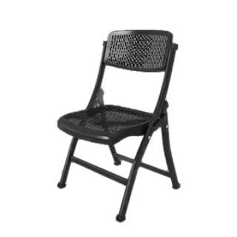 Silla Plegable de Escritorio de Metal de Carbono de Rejilla de Simplicidad Moderna de Acero PP Respaldo Sin Brazos Para Oficina en Casa 