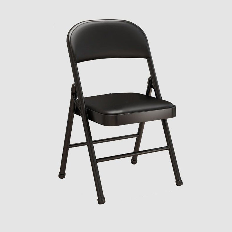 Simplicité Moderne Arc Tuyau en Acier PU Cuir Éponge Chaise de Bureau Pliable Dossier Sans Accoudoirs Pour Maison Bureau 