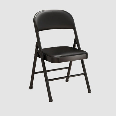 Modern Simplicity Arc Steel Pipe PU Leather Sponge Foldable Desk Chair Backrest Armless For Home Office