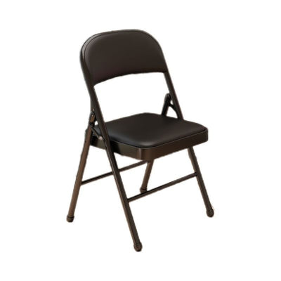 Modern Simplicity Arc Steel Pipe PU Leather Sponge Foldable Desk Chair Backrest Armless For Home Office