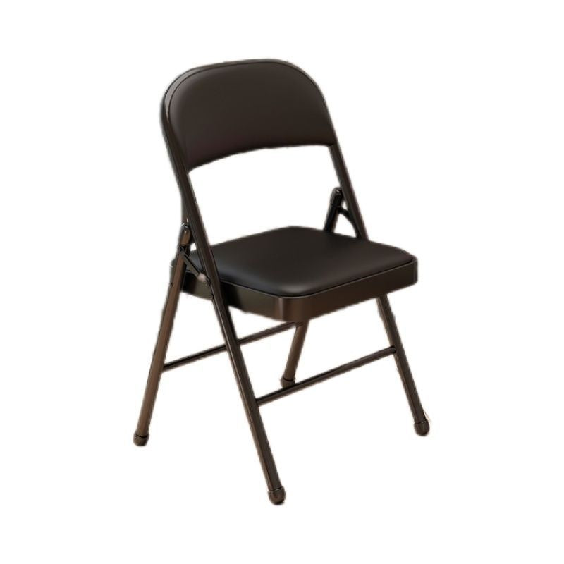Modern Simplicity Arc Steel Pipe PU Leather Sponge Foldable Desk Chair Backrest Armless For Home Office