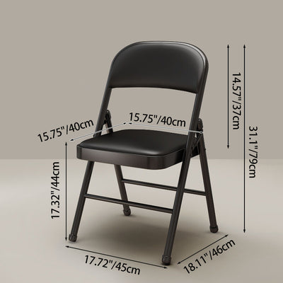Modern Simplicity Arc Steel Pipe PU Leather Sponge Foldable Desk Chair Backrest Armless For Home Office